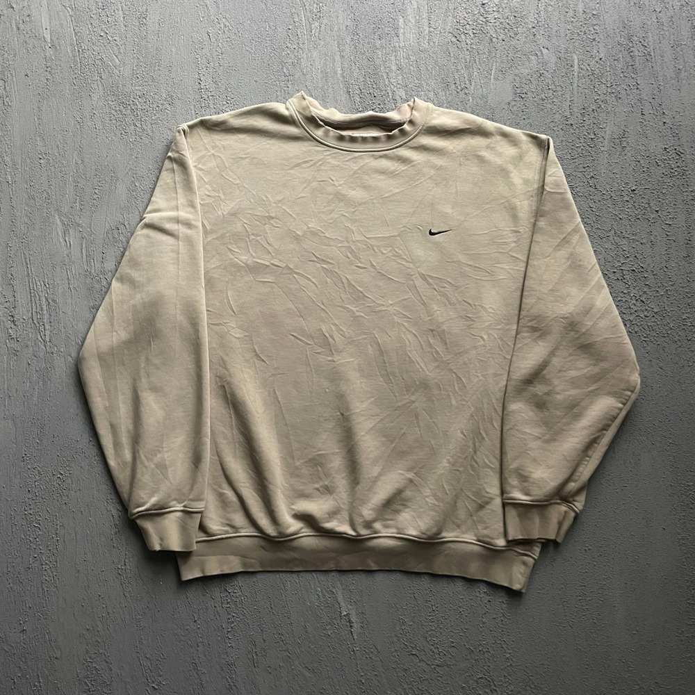 Vintage Nike Swoosh Sweatshirt Mens XL Tan‎ 2000s